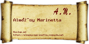 Almásy Marinetta névjegykártya